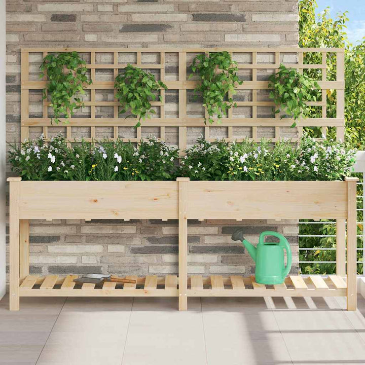 Have Blomsterkrukke med hylde Beige 203,5 x 54 x 152,5 cm