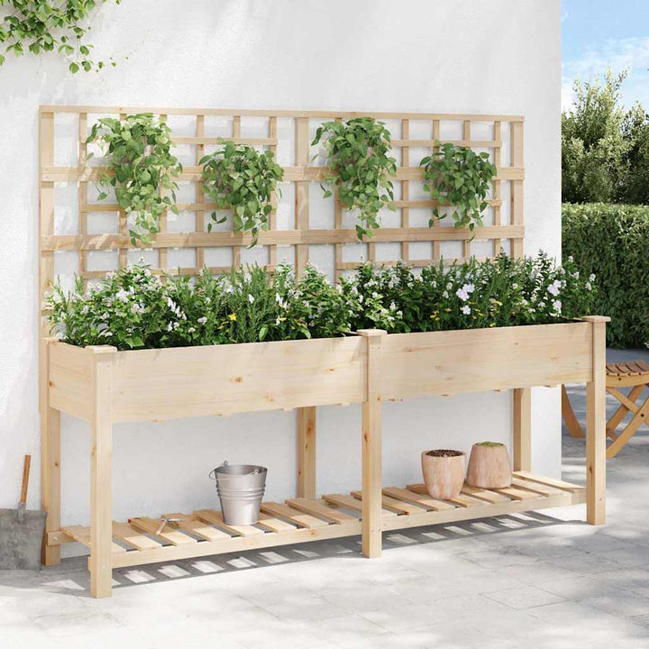 Have Blomsterkrukke med hylde Beige 203,5 x 54 x 152,5 cm
