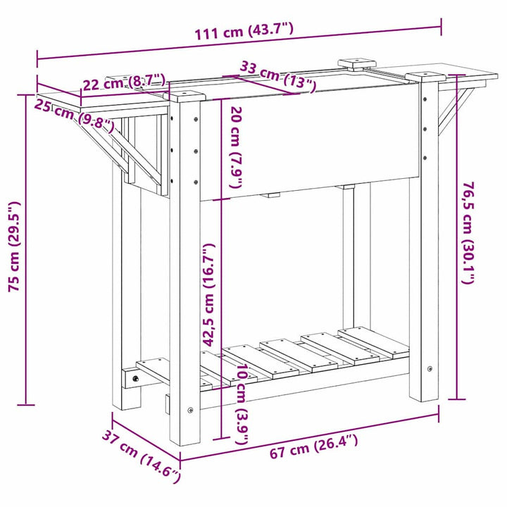 Have Blomsterkrukke Beige 111 x 37 x 76,5 cm Massivt Fyrretræ