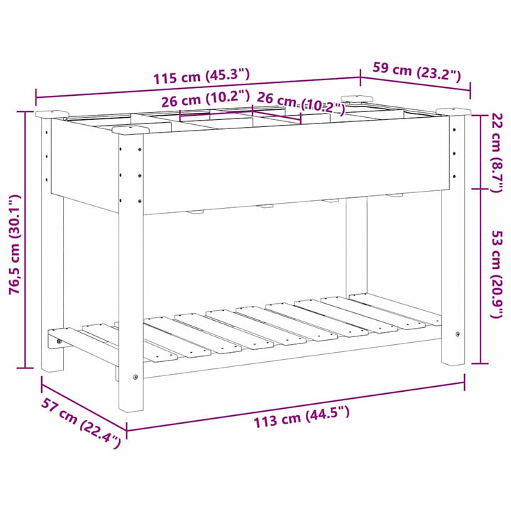 Have Blomsterkrukke Beige 115 x 59 x 76,5 cm Massivt Fyrretræ