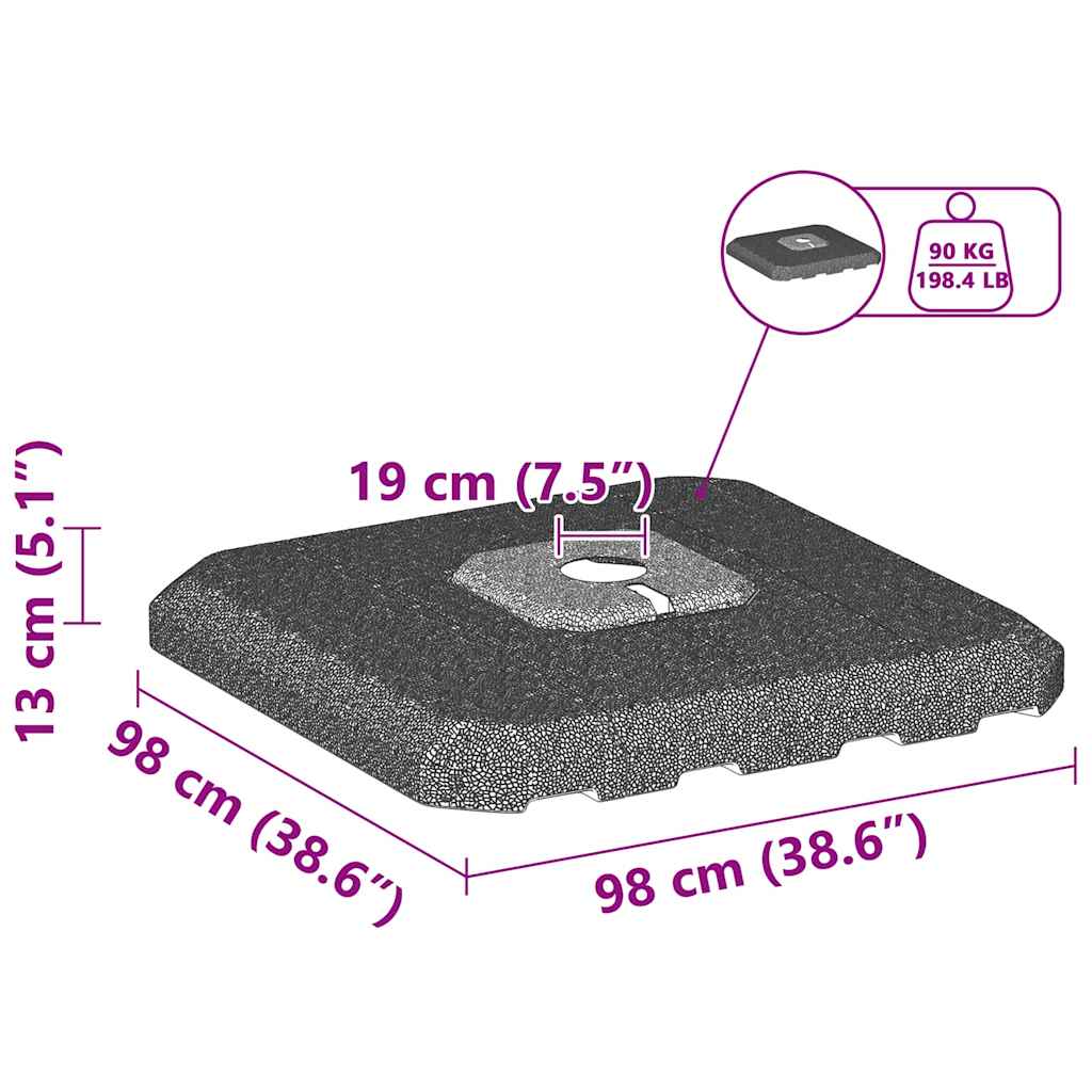 Cantilever parasolbase Sort 98 x 98 x 98 cm