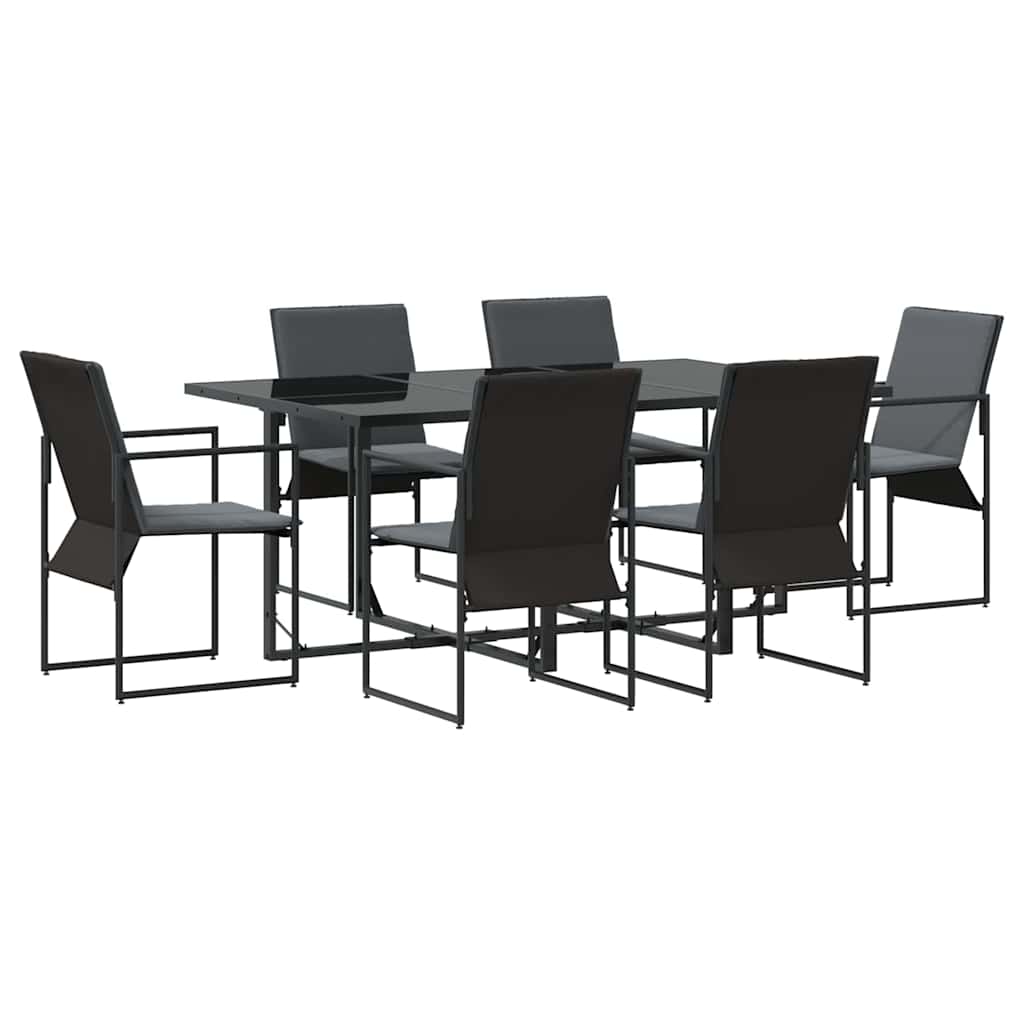 Have Spisebordssæt 7 pcs Sort Stål