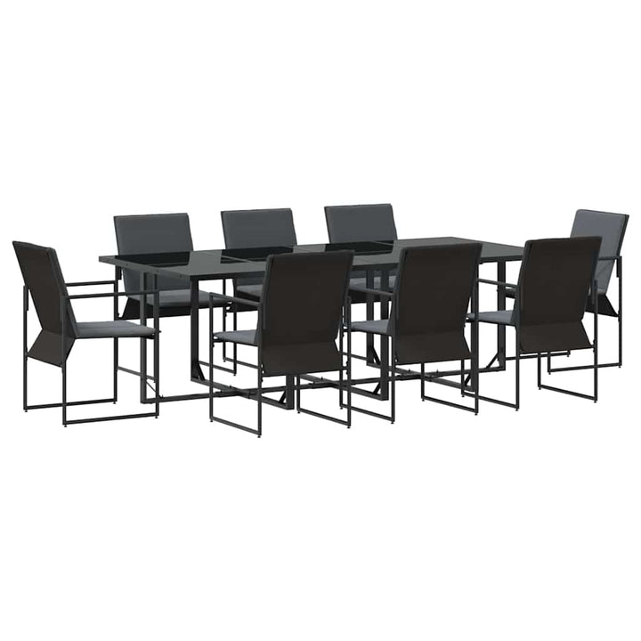 Have Spisebordssæt 9 pcs Sort Stål