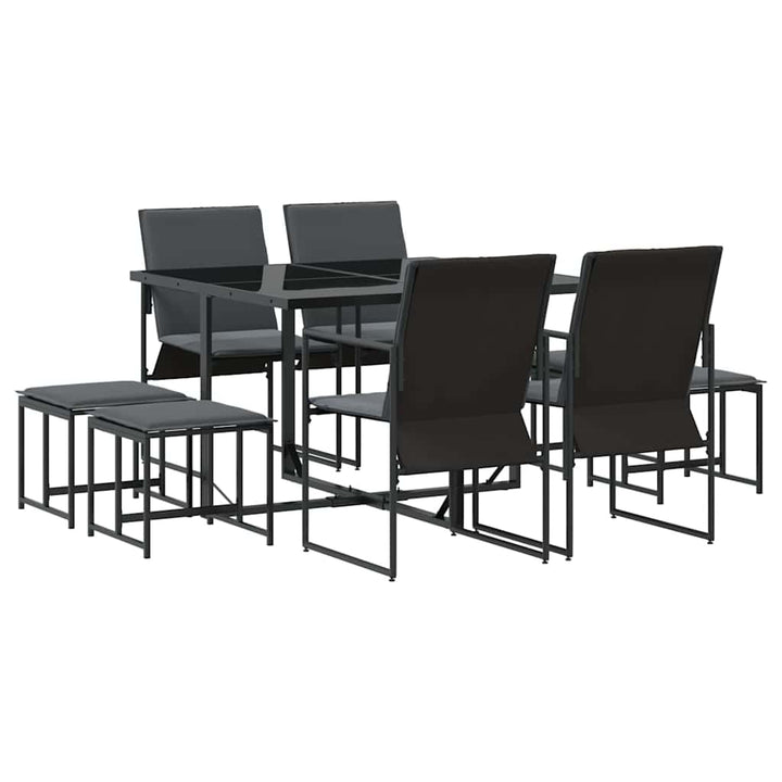 Have Spisebordssæt 9 pcs Sort Stål