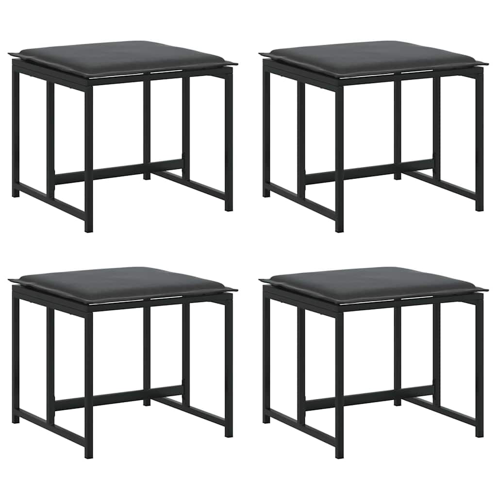 Have Spisebordssæt 17 pcs Sort Stål