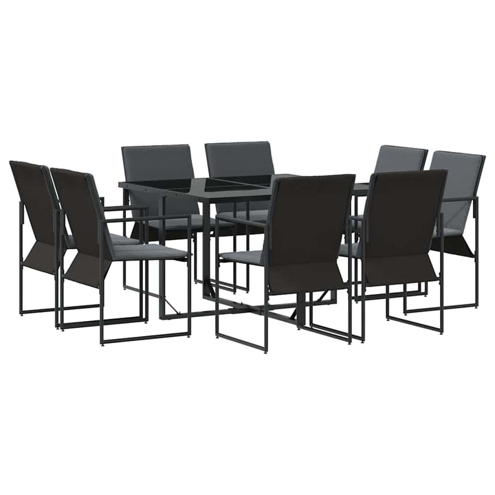 Have Spisebordssæt 9 pcs Sort Stål