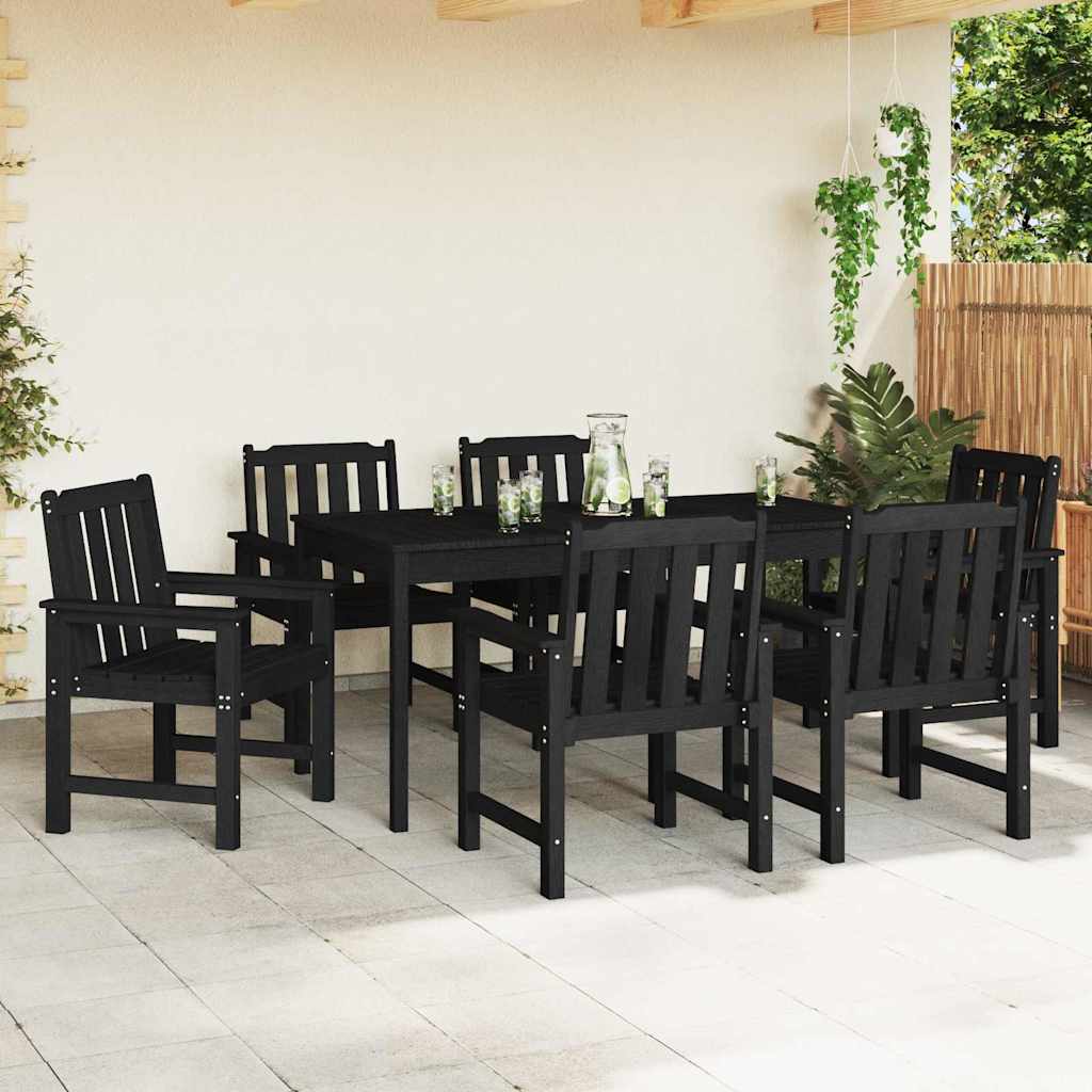 Have Stol 6 pcs Sort 65,5 x 59 x 88 cm Polyethylen