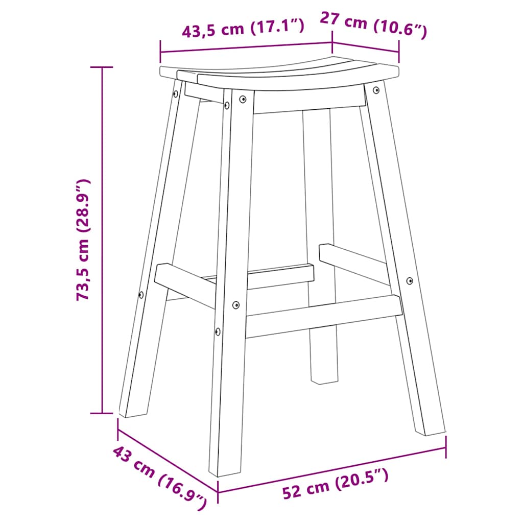 Have bar sæt 6 pcs Sort HDPE