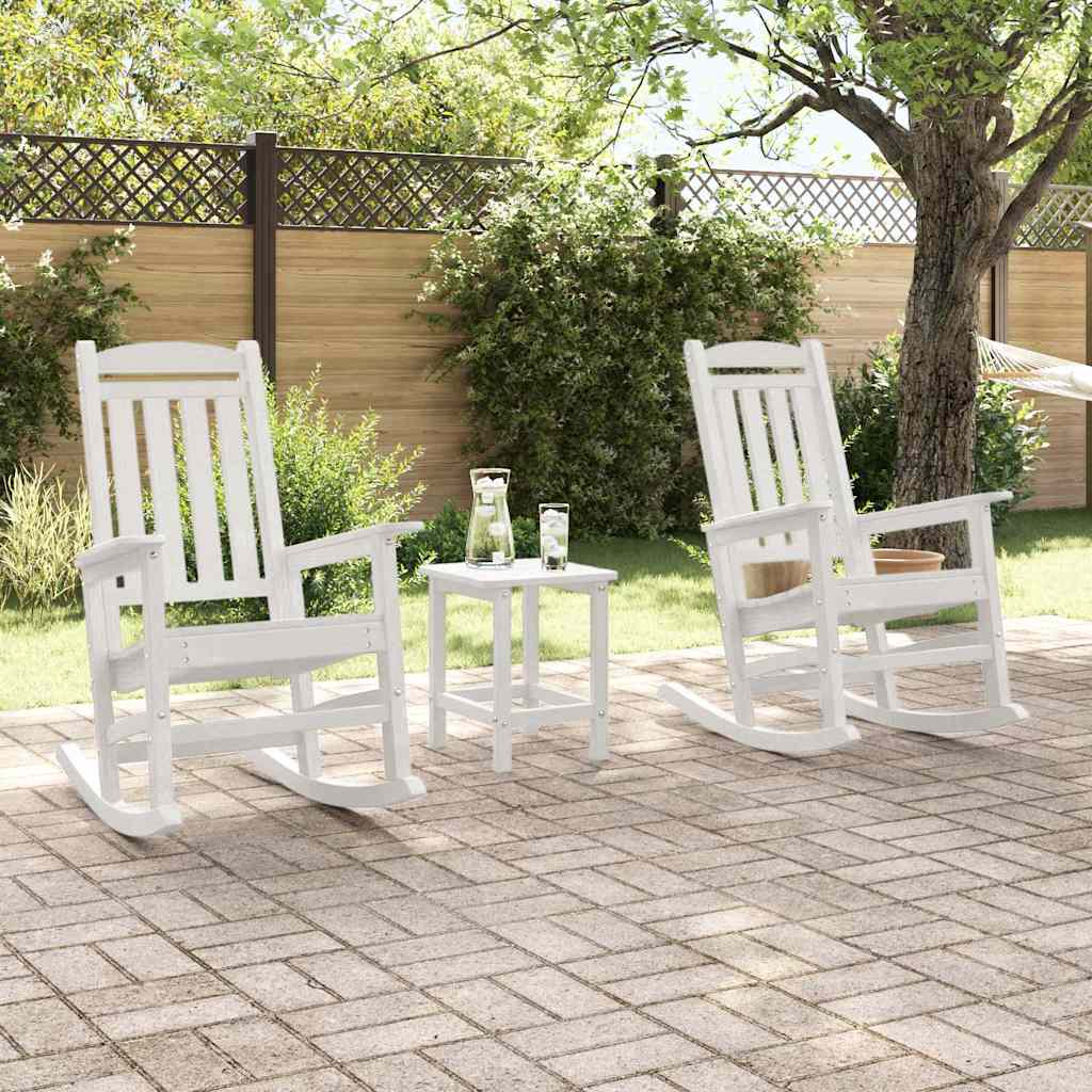 Gyngestol 2 pcs Hvid 92 x 70 x 108 cm Polyethylen