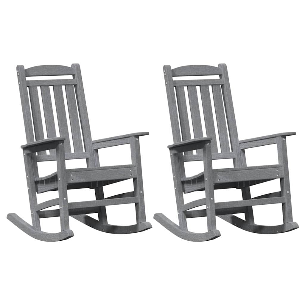 Gyngestol 2 pcs Lysegrå 92 x 70 x 108 cm Polyethylen