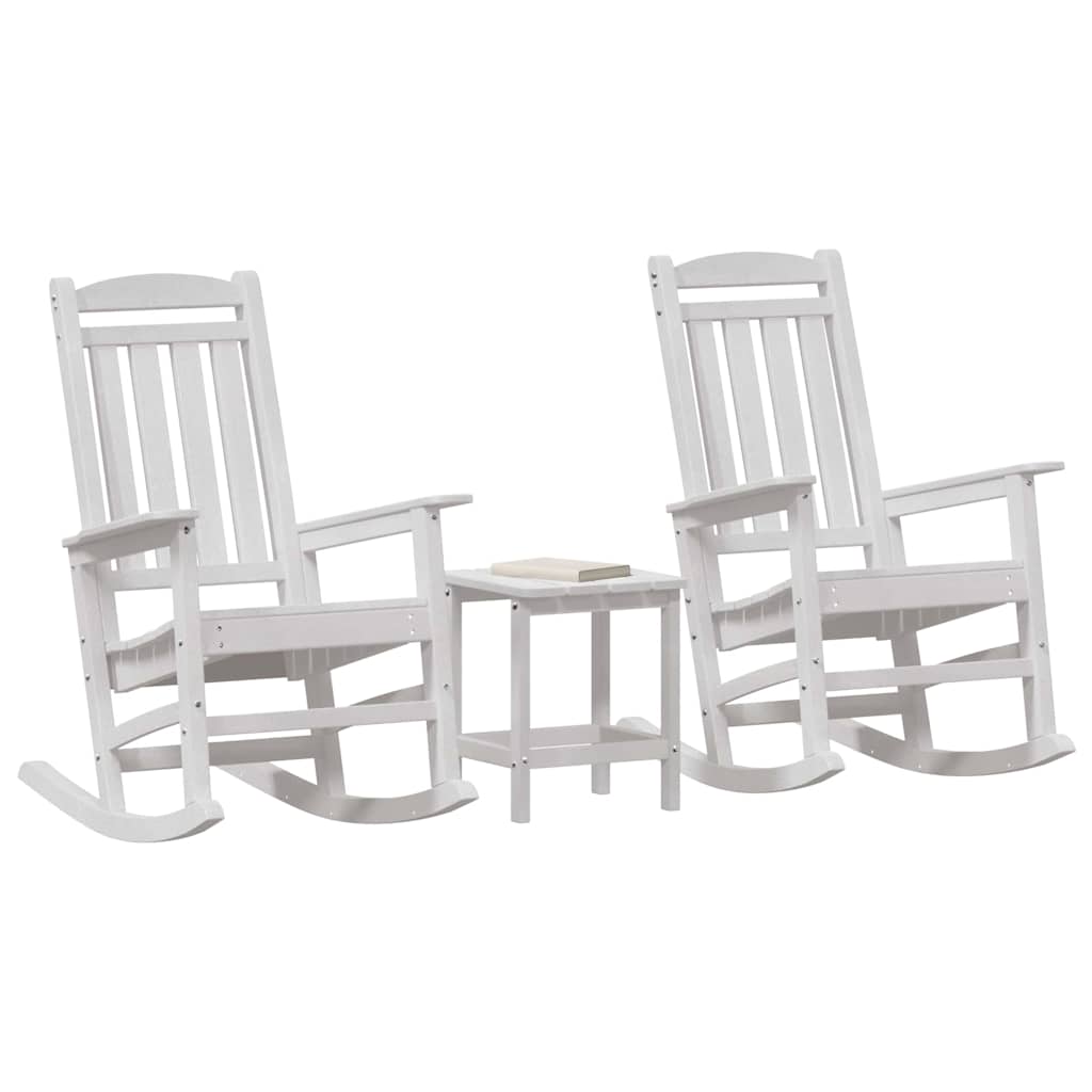 Gyngestol 3 pcs Hvid Polyethylen