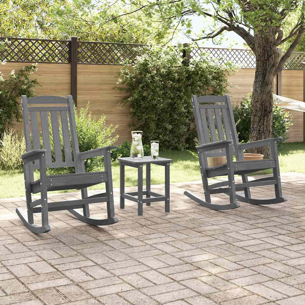Gyngestol 3 pcs Lysegrå Polyethylen