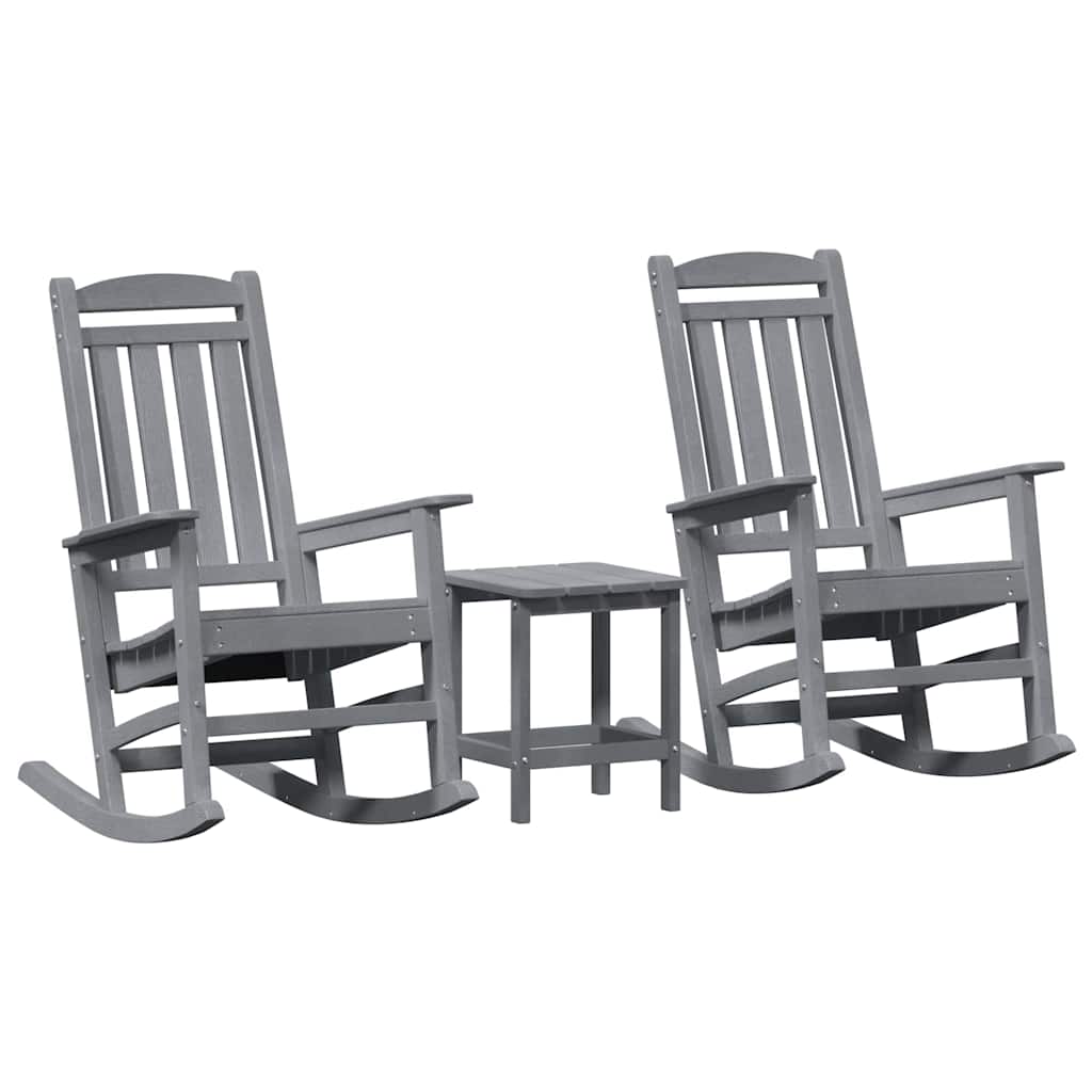 Gyngestol 3 pcs Lysegrå Polyethylen