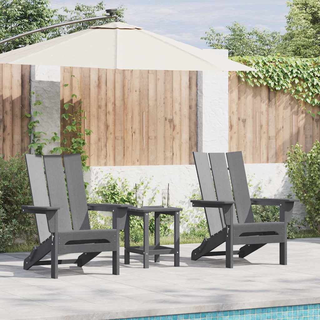 Have Stol 3 pcs Lysegrå 80.5 x 74.5 x 92 cm Polyethylen