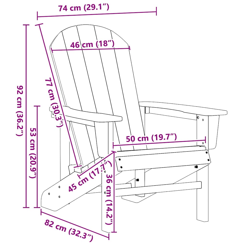 Have Stol 2 stk. Sort Polyethylen