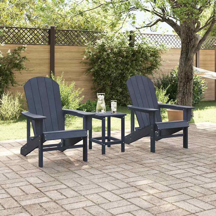 Have Stol 3 pcs Marineblå Polyethylen
