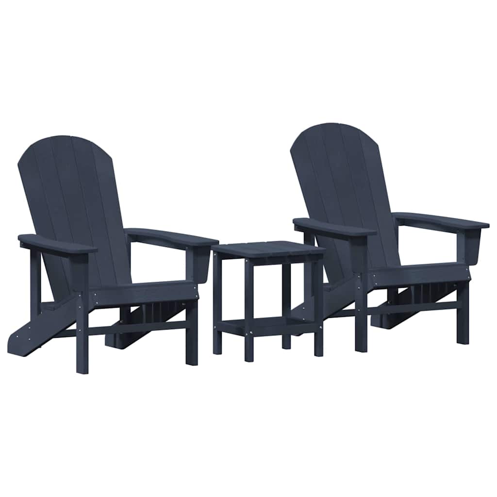 Have Stol 3 pcs Marineblå Polyethylen