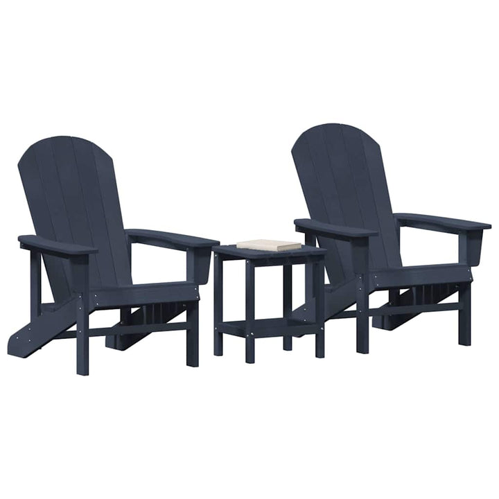 Have Stol 3 pcs Marineblå Polyethylen