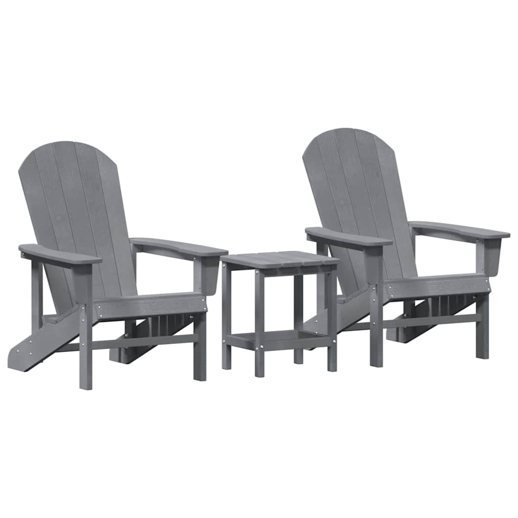 Have Stol 3 pcs Lysegrå Polyethylen
