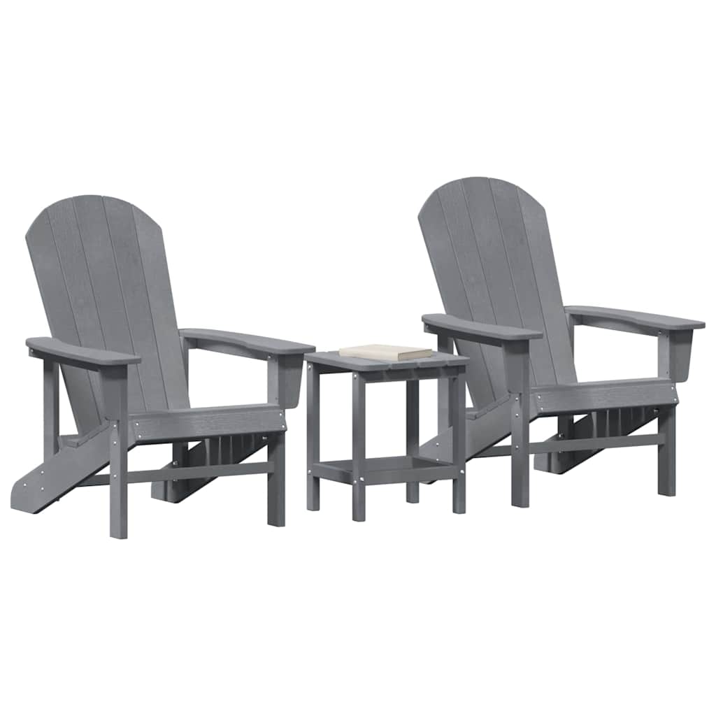 Have Stol 3 pcs Lysegrå Polyethylen