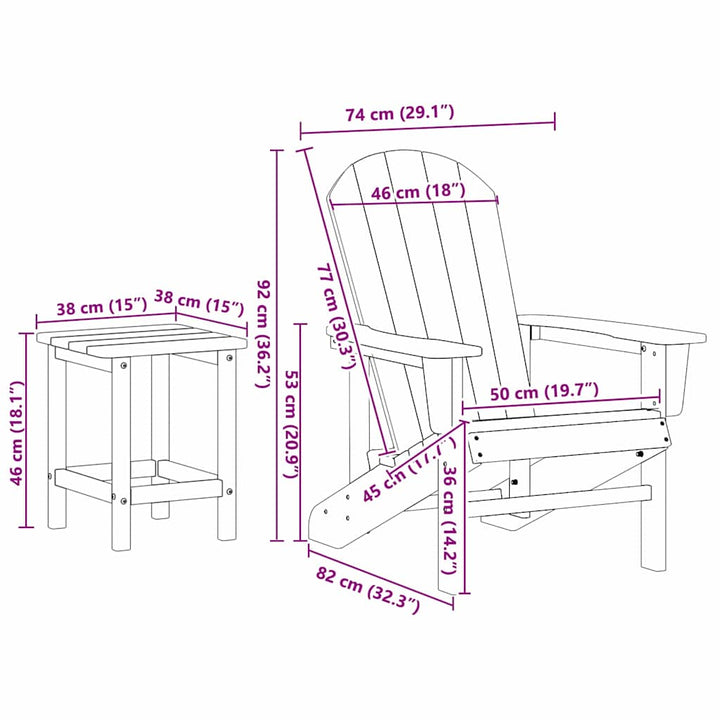 Have Stol 3 pcs Lysegrå Polyethylen