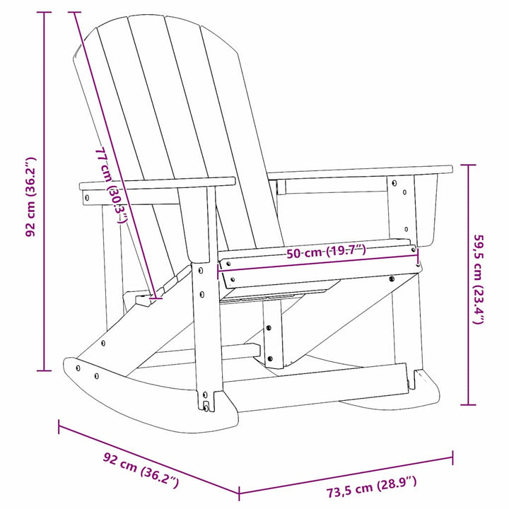 Adirondack Gyngestole 2 pcs Hvid HDPE