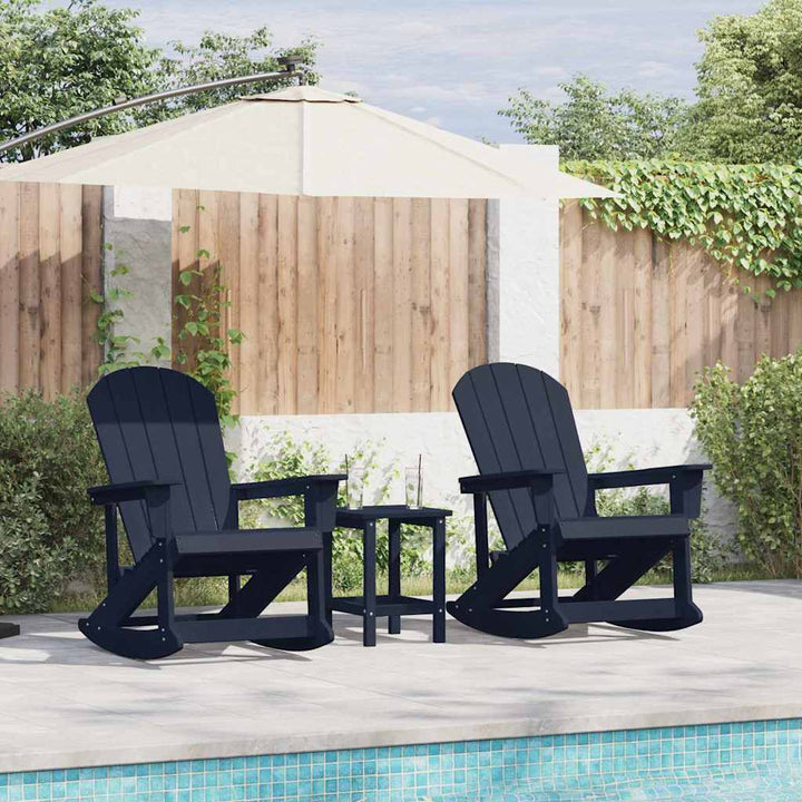 Adirondack Gyngestole 2 pcs Mørkeblå HDPE