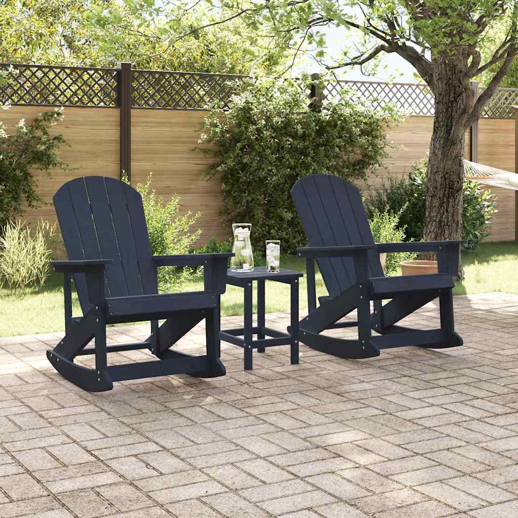 Adirondack Gyngestole 2 pcs Mørkeblå HDPE