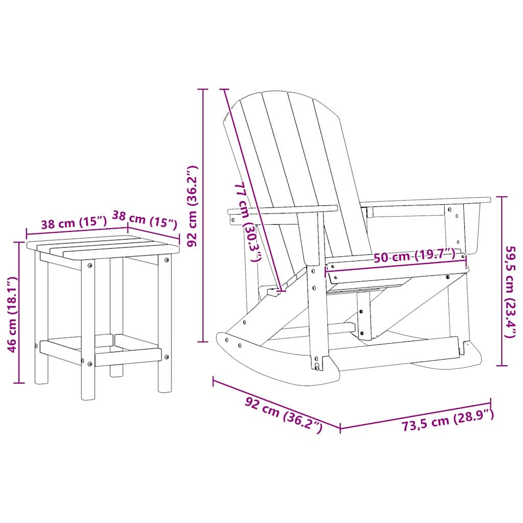 Have lounge sæt 3 pcs Hvid HDPE