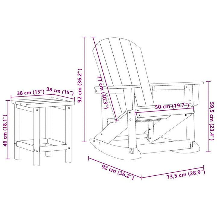 Have lounge sæt 3 pcs Hvid HDPE