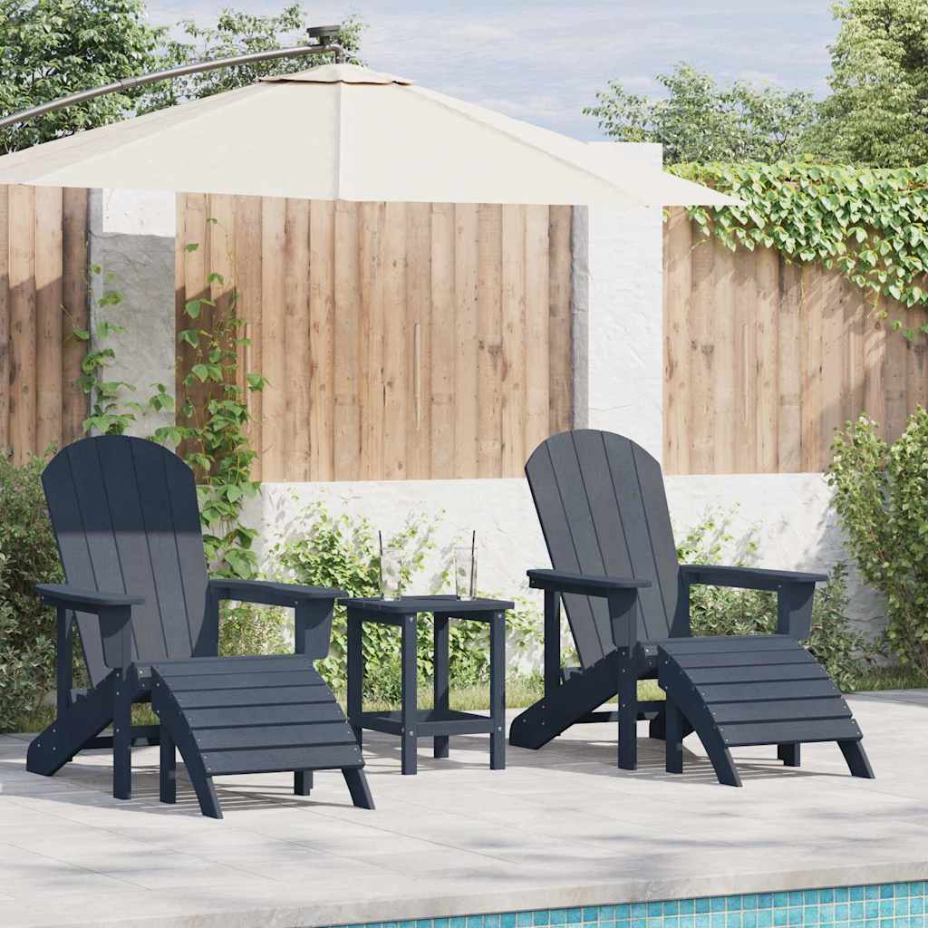 Have Stol 3 pcs Marineblå Polyethylen