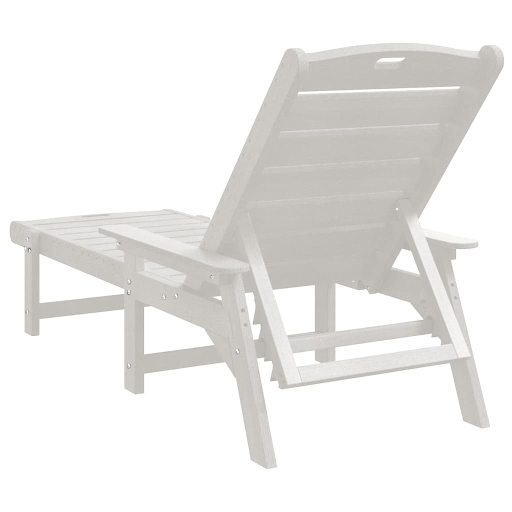 Solstol 2 pcs Hvid 195,5 x 53 x 98,5 cm Polyethylen