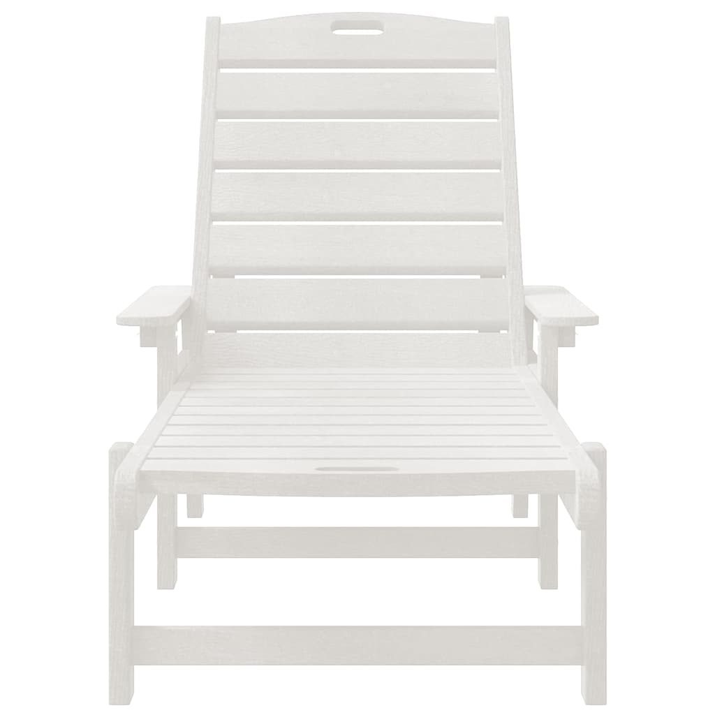 Solstol 2 pcs Hvid 195,5 x 53 x 98,5 cm Polyethylen