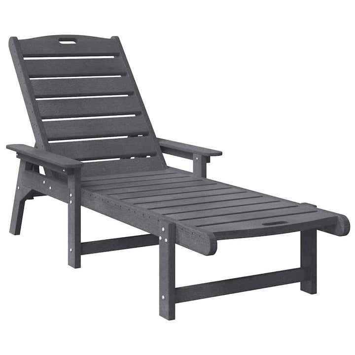 Solstol 2 pcs Lysegrå 195,5 x 53 x 98,5 cm Polyethylen