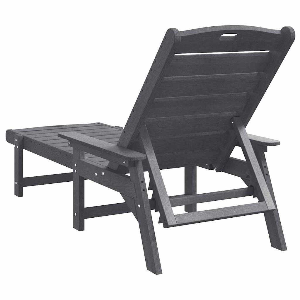 Solstol 2 pcs Lysegrå 195,5 x 53 x 98,5 cm Polyethylen