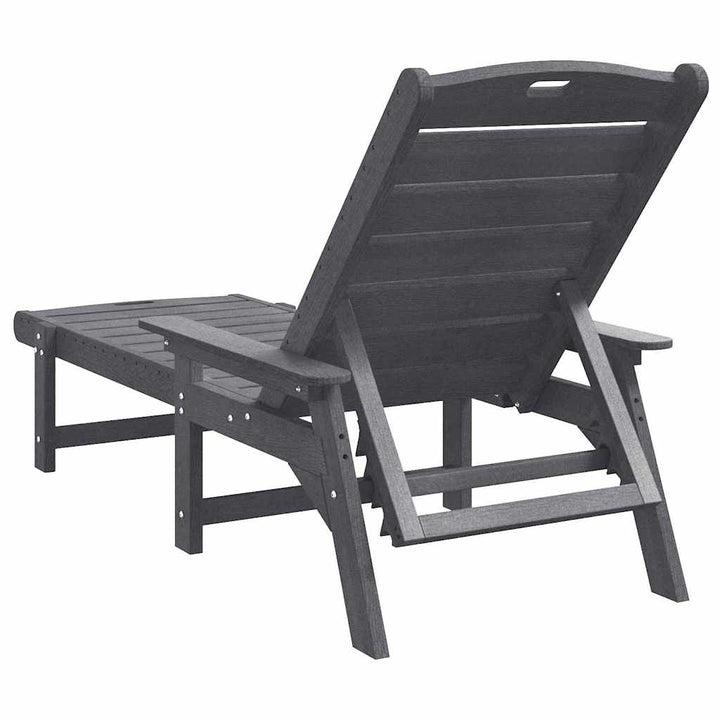 Solstol 2 pcs Lysegrå 195,5 x 53 x 98,5 cm Polyethylen