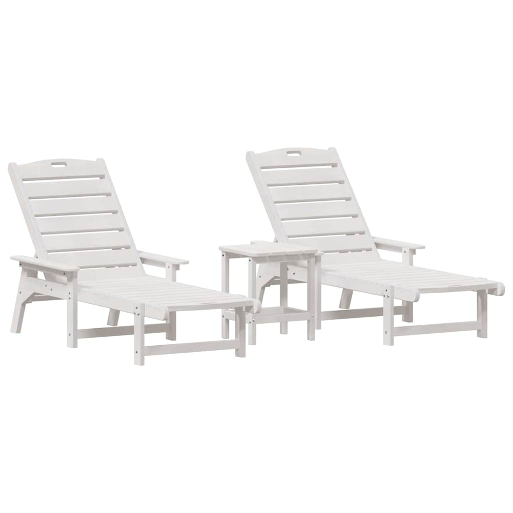 Solstol 3 pcs Hvid Polyethylen