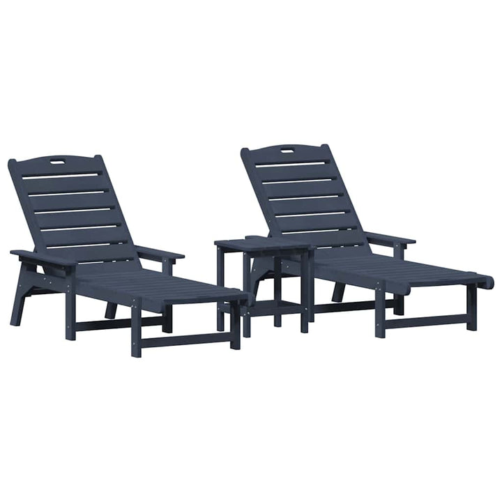 Solstol 3 pcs Marineblå Polyethylen