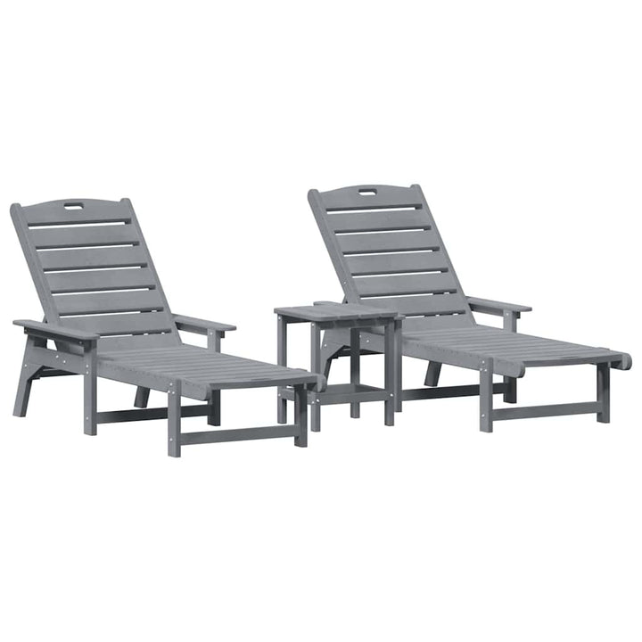 Solstol 3 pcs Lysegrå Polyethylen