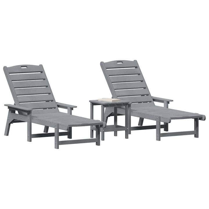 Solstol 3 pcs Lysegrå Polyethylen