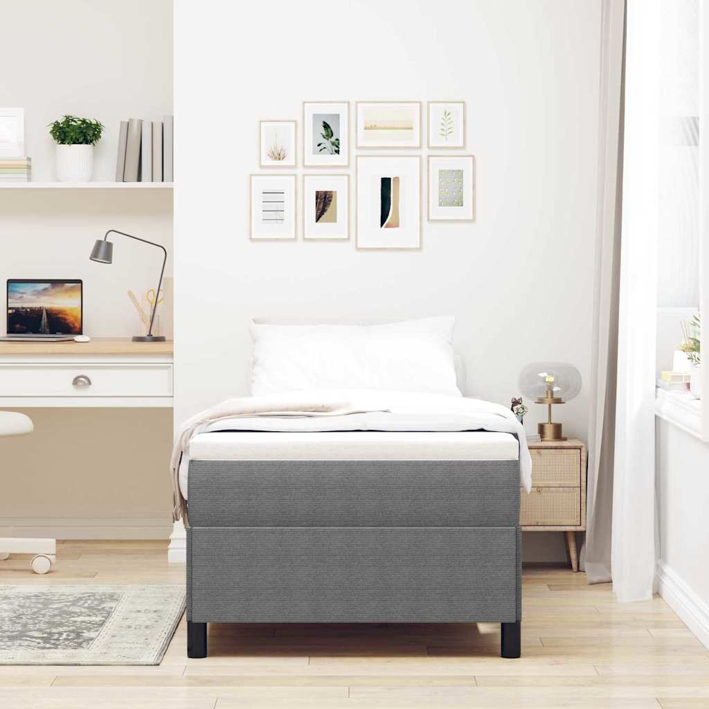 Box spring seng Lysegrå 80 x 200 cm Velourstof