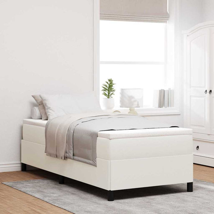 Box spring seng Creme 80 x 200 cm Velourstof