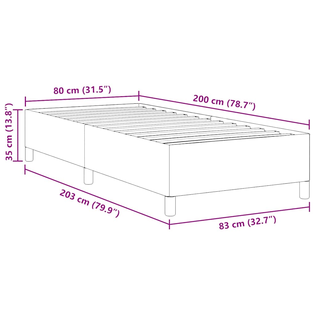 Box spring seng Blå 80 x 200 cm Velourstof