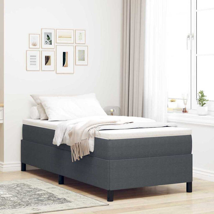 Box spring seng Mørkegrå 90 x 190 cm Velourstof