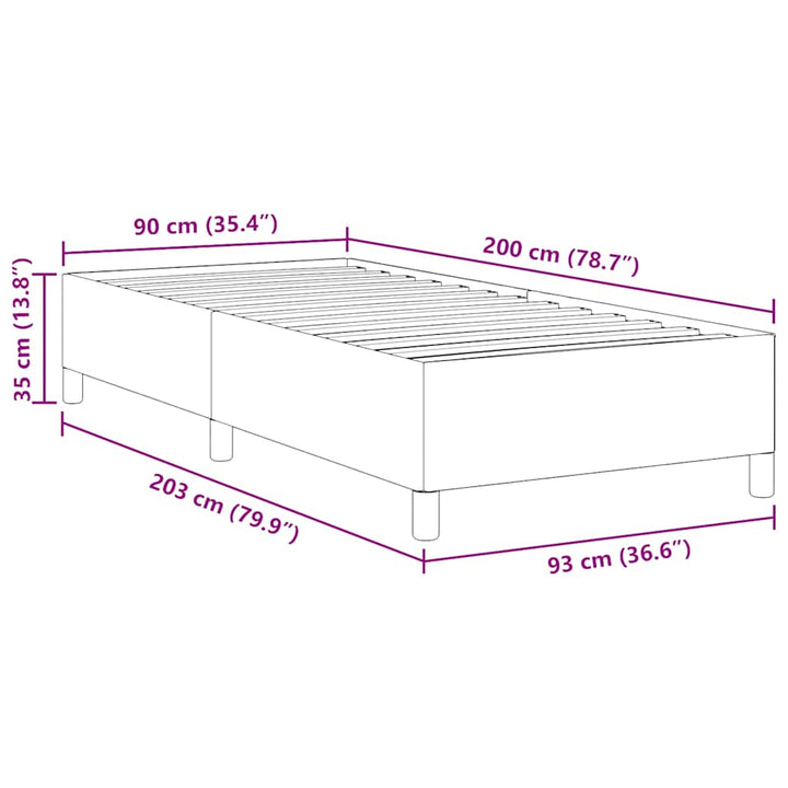 Box spring seng Lysegrå 90 x 200 cm Velourstof