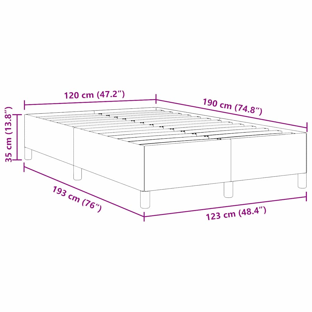 Box spring seng Cremefarvet 120 x 190 cm Velourstof