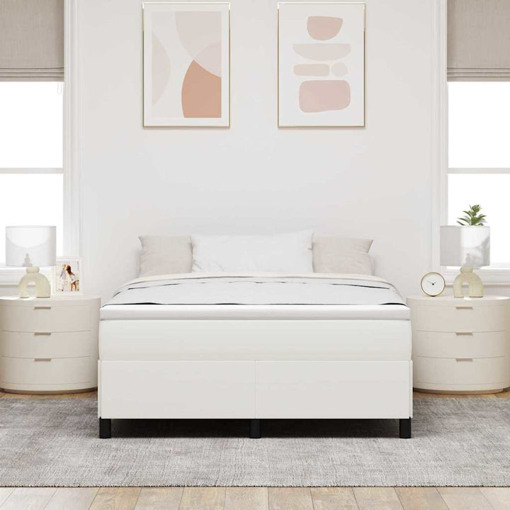 Box spring seng Cremefarvet 140 x 200 cm Velourstof