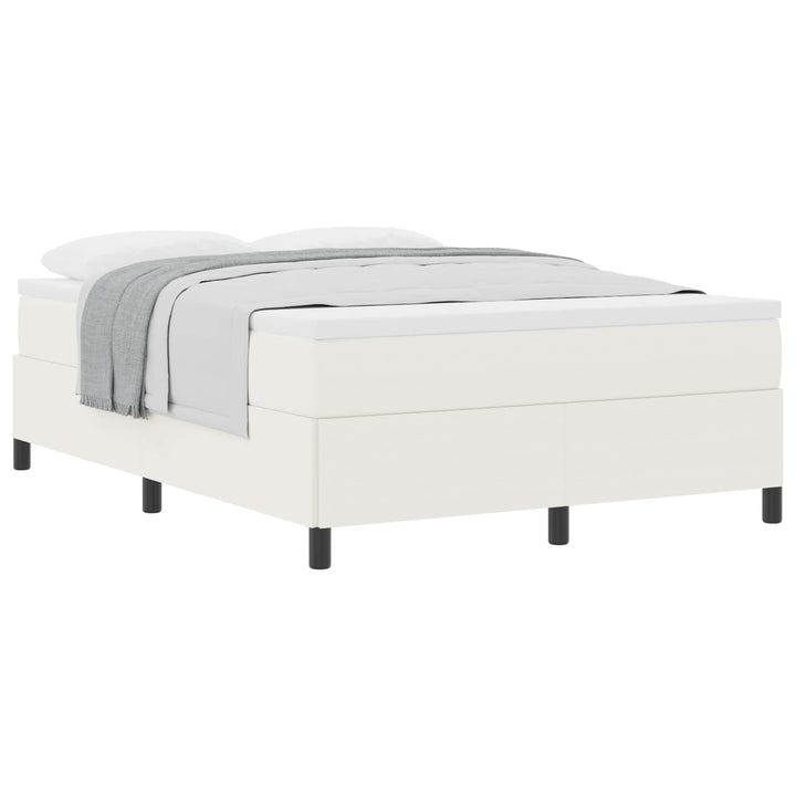 Box spring seng Cremefarvet 140 x 200 cm Velourstof