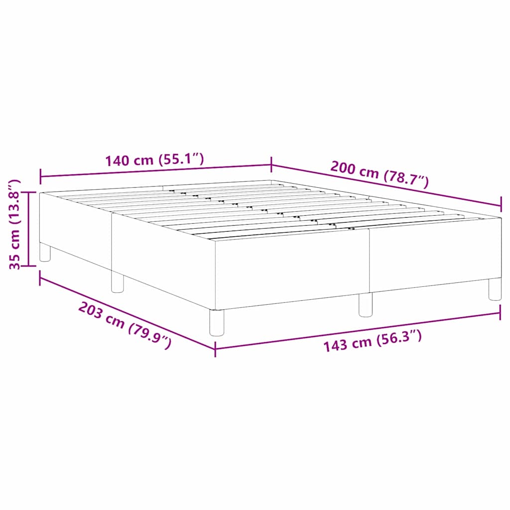 Box spring seng Cremefarvet 140 x 200 cm Velourstof