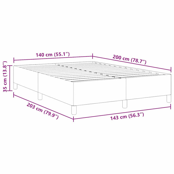 Box spring seng Cremefarvet 140 x 200 cm Velourstof